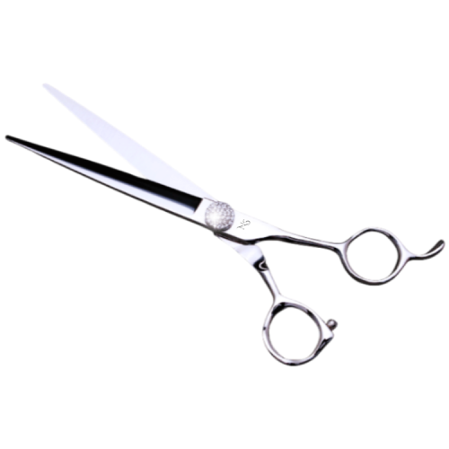 Close-up of stainless steel blades for precise dog grooming