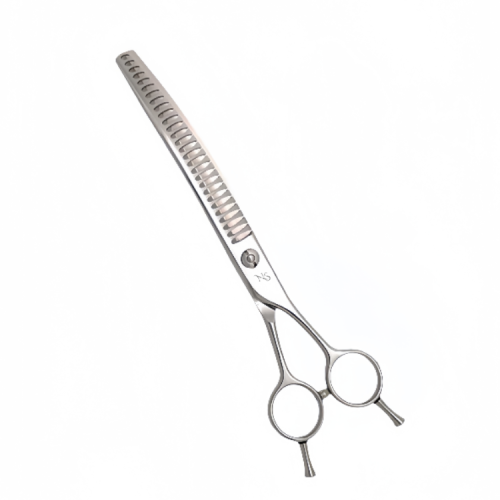 Curved chunker shears for dogs made of stainless steel – professional grooming tool