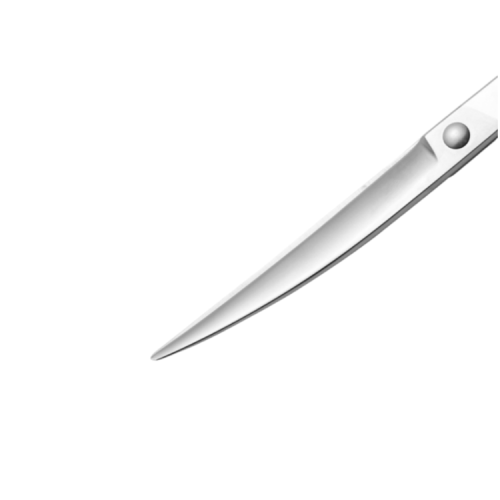 Close-up of curved stainless steel blades for precise grooming