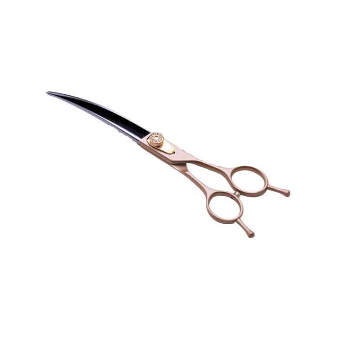 Ergonomic handle curved dog scissors