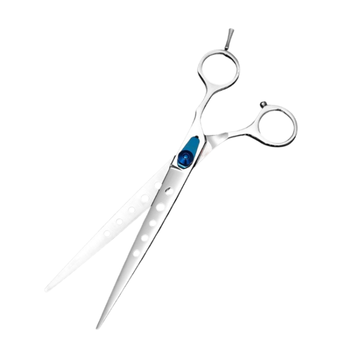 8 inch straight scissors with protective case and cleaning accessories