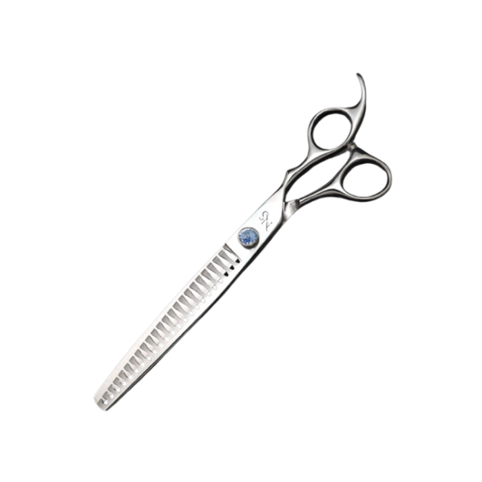 Professional stainless steel chunker shears for dog grooming, 8-inch size