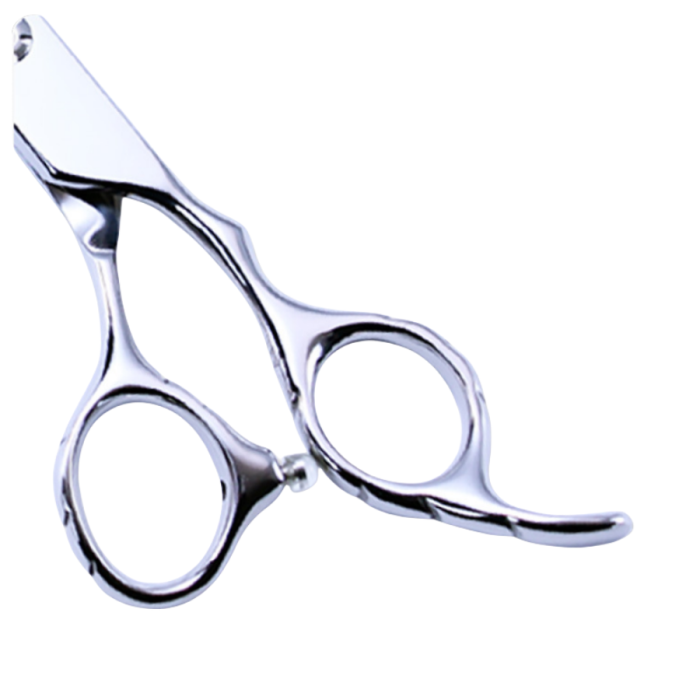 Ergonomic chunker grooming scissors for dogs held in hand