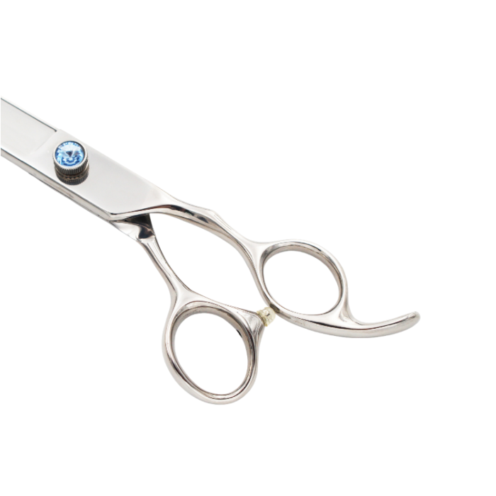 Professional 10" straight dog grooming scissors with ergonomic handle