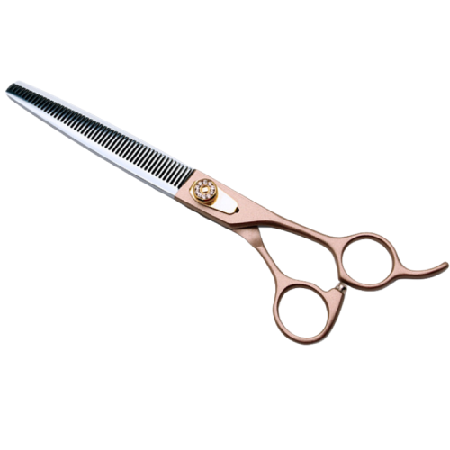 Ergonomic handle thinning scissors