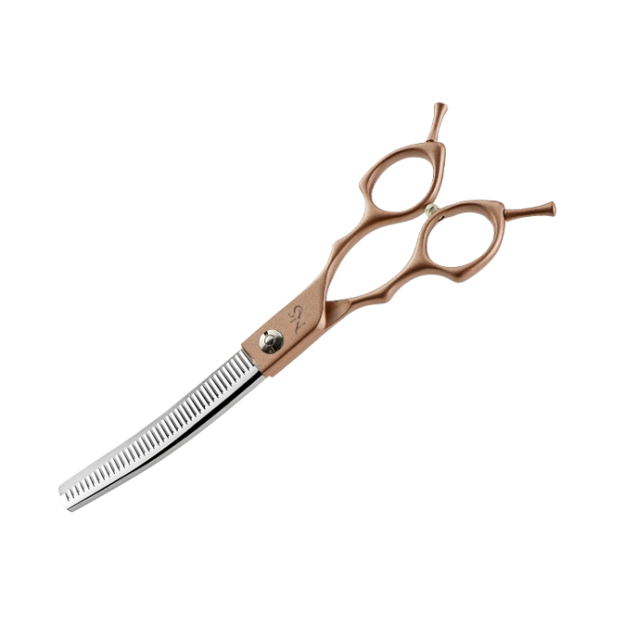 Ergonomic 6.5" Curved Thinning Shears for Pet Grooming