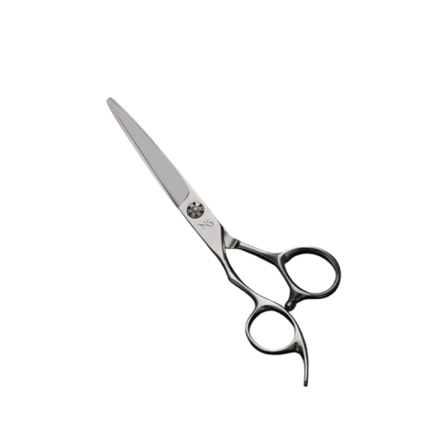 Professional hair cutting scissors with ergonomic offset handle