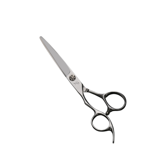 Professional hair cutting scissors with ergonomic offset handle