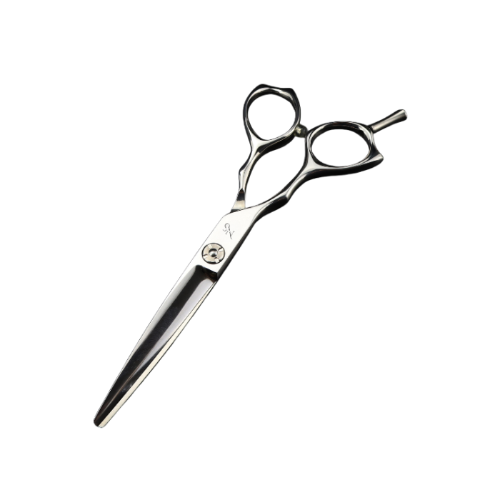 Left handed hair shears with ergonomic offset handle
