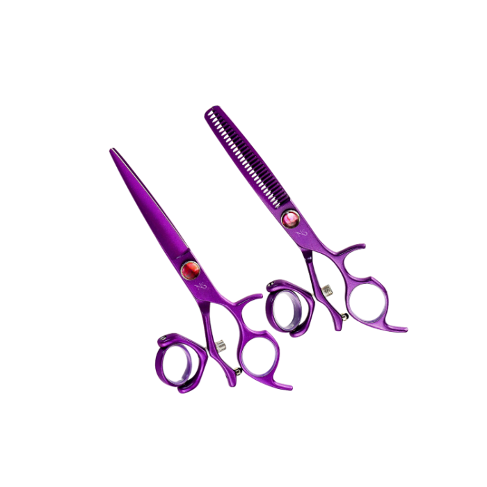 Adjustable tension screw on swivel thumb scissors