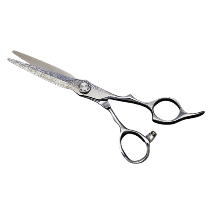 Ergonomic offset handle of Damascus hair cutting shears – comfortable grip for stylists