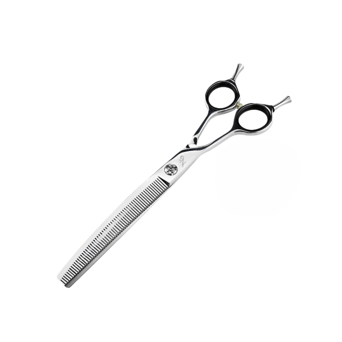 Left handed 7" curved thinning scissors for dog grooming tools