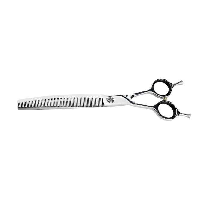 Professional stainless steel left handed grooming shears curved design