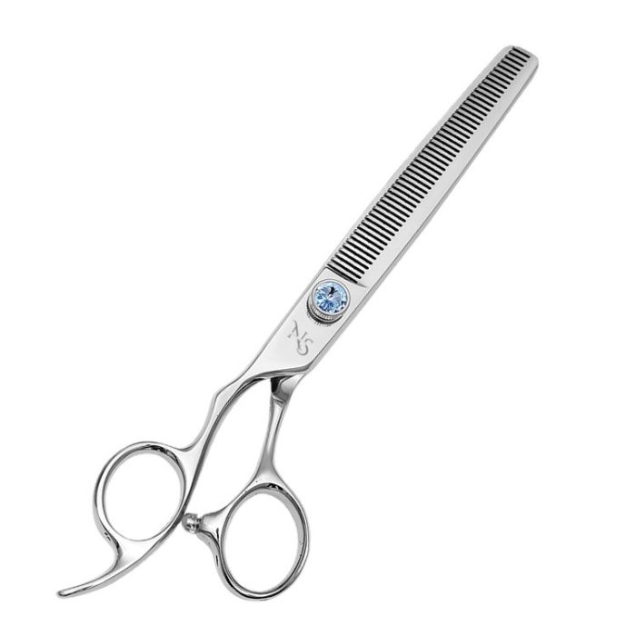 Ergonomic left handed handle design of 7 inch grooming shears