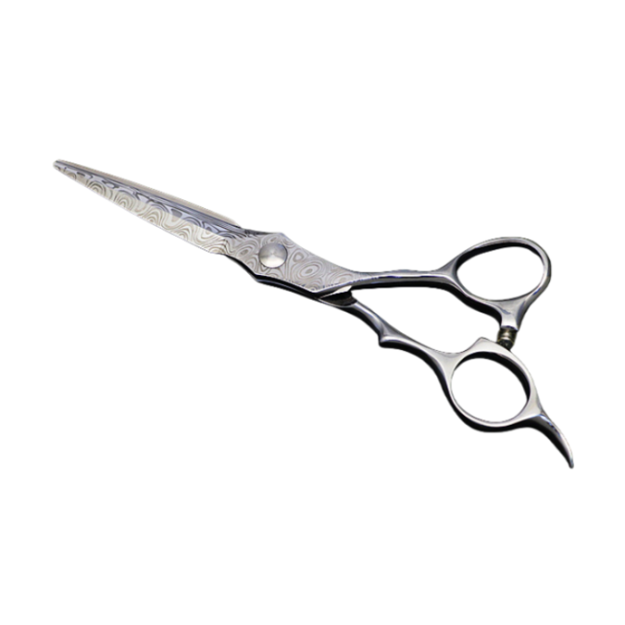 Damascus professional hair scissors in protective case with accessories