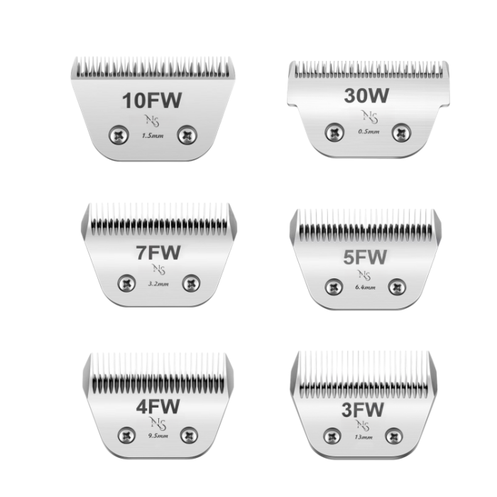 wide 10FW blade attached to grooming clipper