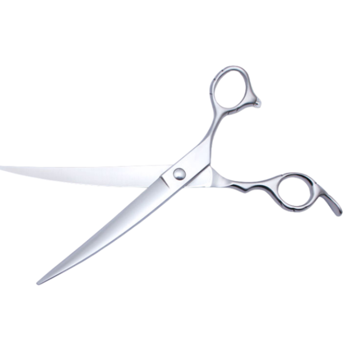 OEM custom curved scissors with plating colors and logo engraving