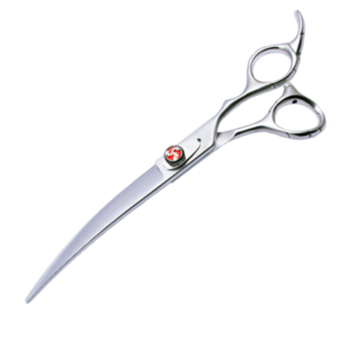 Ergonomic dog curved scissors for professional groomers