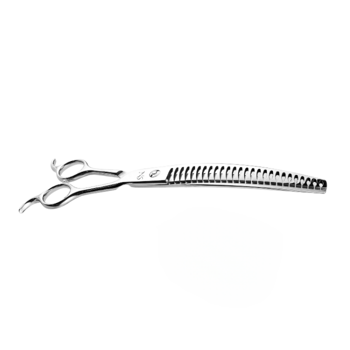Ergonomic handle of professional curved chunker shears